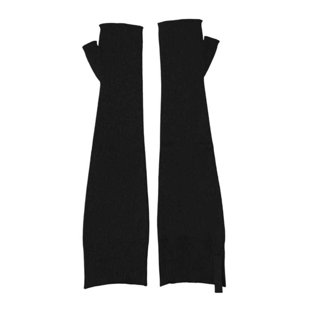 Dolce & Gabbana Black Virgin Wool Knitted Fingerless Men Men's Gloves
